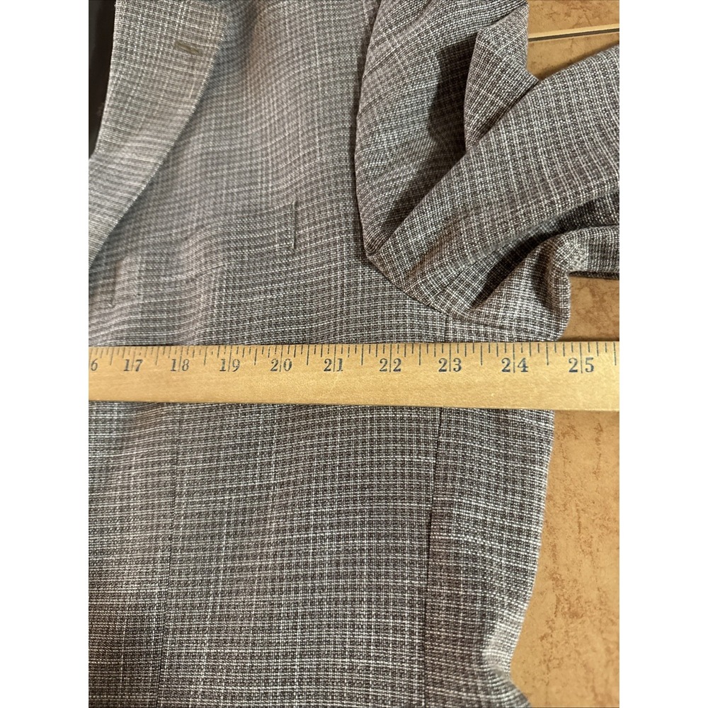 LRL Ralph Lauren Brown Tweed Weave Plaid Blazer Sport Coat Jacket 46L Black Labe - Picture 8 of 12